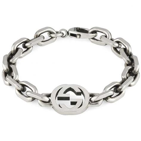 gucci silver interlocking g bracelet|Gucci diagonal interlocking g bracelet.